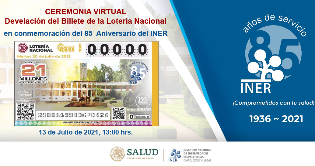 Develan billete de lotería en honor al INER para el sorteo mayor que se realizará el 20 de julio