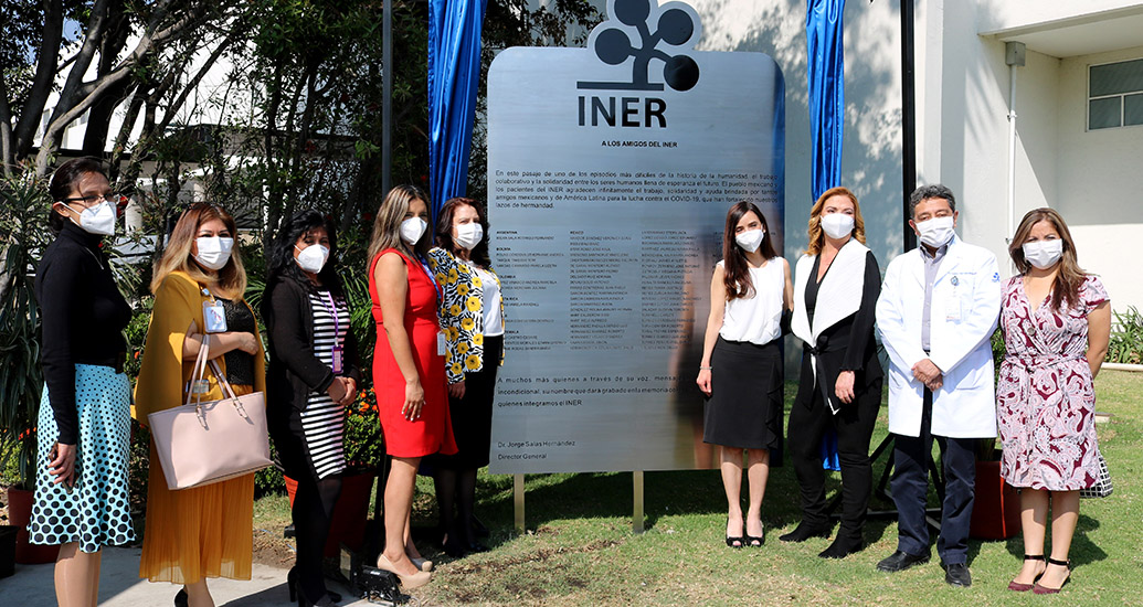 Develan el "Muro del agradecimiento a los Amigos del INER" con la participación de Fundación Ministerios de Salud, A.C.